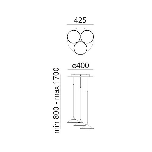 LED pendant lamp methacrylate Orsa Cluster Artemide factory Artemide from Italy. Foto №6