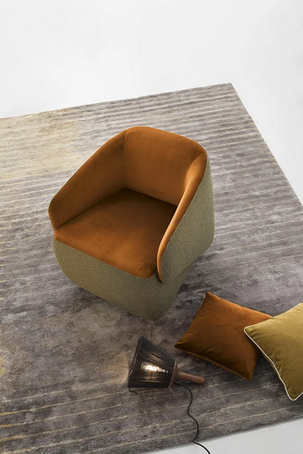 Swivel fabric easy chair with armrests AERRE ITALIA GEA factory AERRE ITALIA from Italy. Foto №5