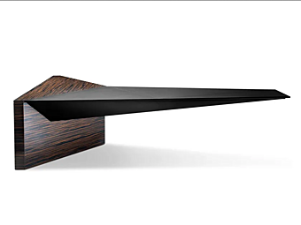 L-shaped executive desk in wood and leather Euclideo I 4 Mariani