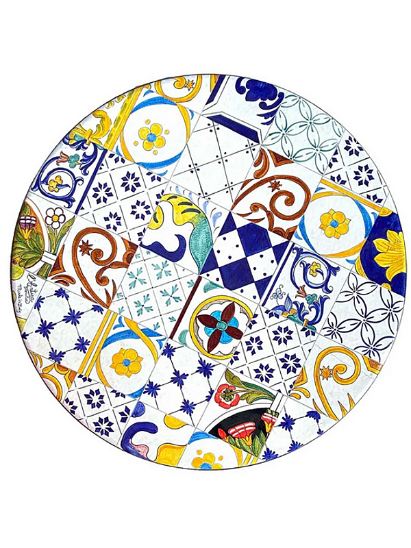 Lava Stone Garden Table Patchwork L_Antica Deruta TLC/PATCH factory L'Antica Deruta from Italy. Foto №2