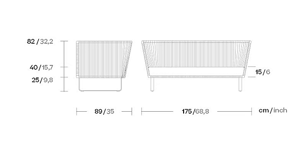Two-Seater Fabric Garden Sofa KETTAL Bitta factory KETTAL from Italy. Foto №8