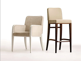High leather stool with back Natalie Martini Interiors High leather stool with back Natalie Martini Interiors factory MARTINI INTERIORS from Italy