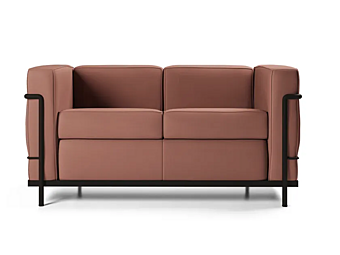 Two-Seater Sofa with Upholstered Back CASSINA Grand Confort Petit Model D 002 factory CASSINA from Italy