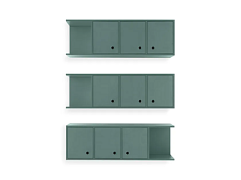 Wall unit in wood with shelves and drawers Nidi Luce factory nidi from Italy