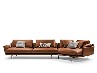 3-seater leather sofa with soft back POLTRONA FRAU Get Back factory POLTRONA FRAU from Italy