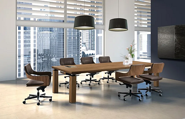 Rectangular wood veneer meeting table Ares i 4 Mariani factory i 4 Mariani from Italy. Foto №2