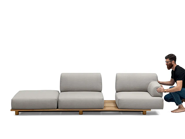 Modular garden sofa with soft back Palco Kristalia factory Kristalia from Italy. Foto №11