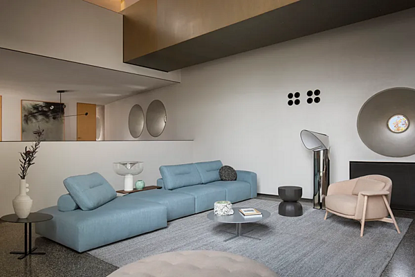 Sectional fabric sofa My Taos Saba factory SABA from Italy. Foto №7