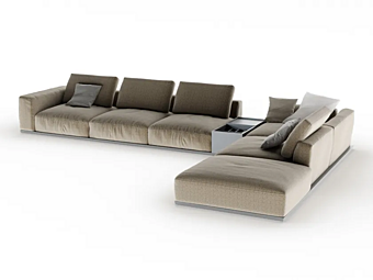 Sectional fabric sofa with storage space PIERMARIA Visco factory PIERMARIA from Italy