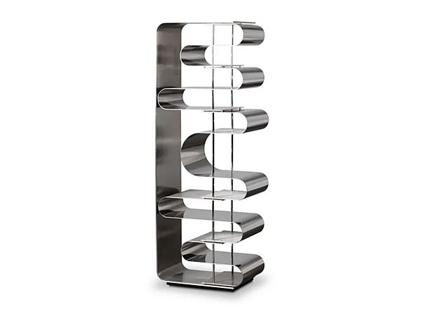Freestanding double-sided open bookcase in aluminum Dune BAXTER factory BAXTER from Italy. Foto №1