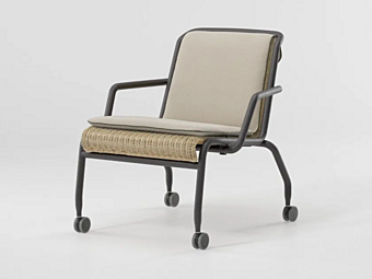 Easy chair with castors made of rattan and aluminium KETTAL Salina KSB200400