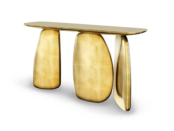 Rectangular Console Table in Gold Leaf BRABBU Ardara factory BRABBU from Italy. Foto №1