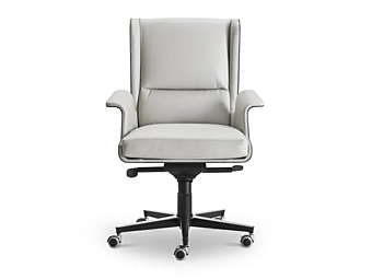 Swivel Executive Chair with Armrests Leather and Wood i 4 Mariani Garbo