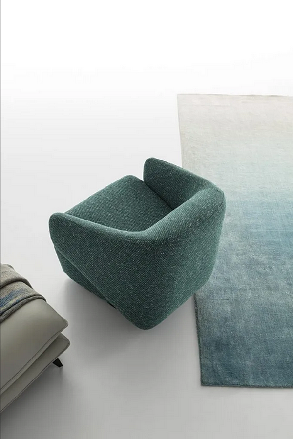 Swivel fabric easy chair with armrests AERRE ITALIA DIXI factory AERRE ITALIA from Italy. Foto №4