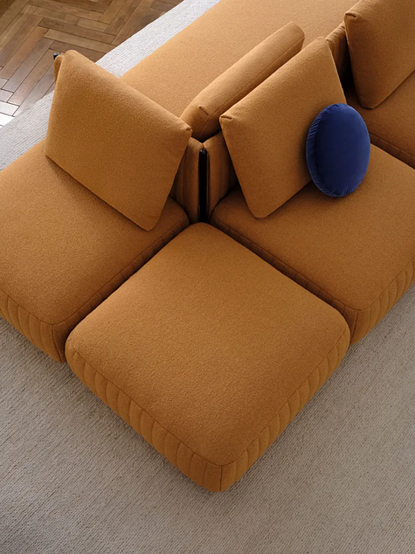 Sectional sofa with removable cover fabric Saba Metis factory SABA from Italy. Foto №3