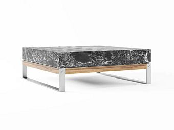 Square Garden Side Table in Grigio Carnico Marble FORMITALIA Mergui factory FORMITALIA from Italy