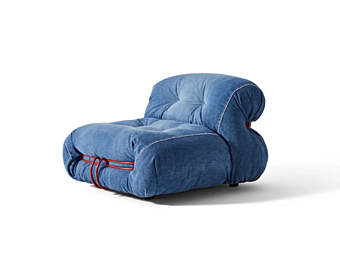 Denim Fabric Armchair Soriana CASSINA factory CASSINA from Italy
