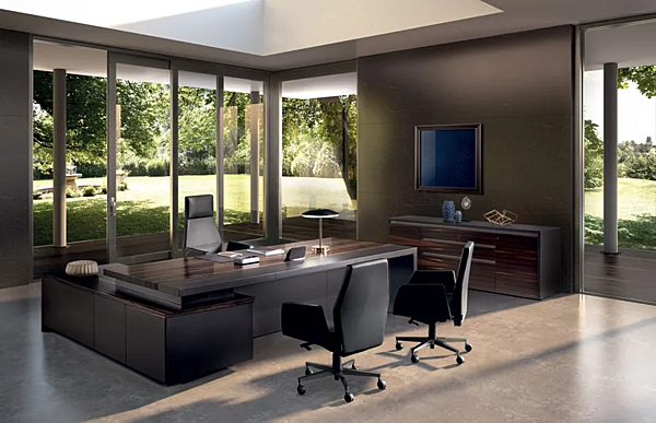 Wooden office storage unit with hinged doors i 4 Mariani Kefa factory i 4 Mariani from Italy. Foto №2