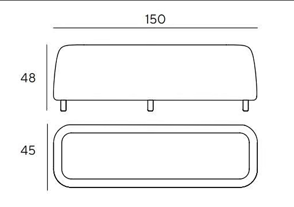 Upholstered bench with back Vice Versa Big by INNOVA Imbottiti factory Innova Imbottiti from Italy. Foto №7