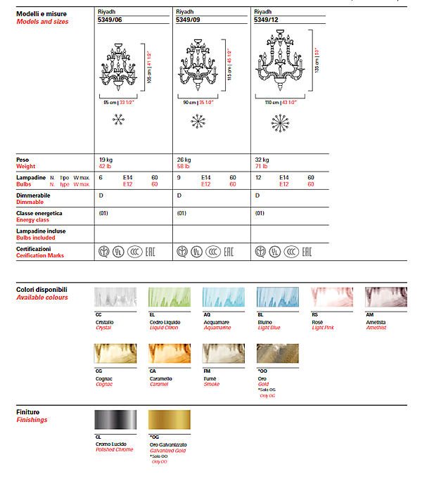 Chandelier Barovier&Toso Riyadh 5349/12 factory Barovier&Toso from Italy. Foto №8