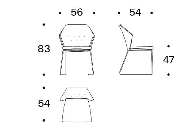 Upholstered fabric chair with sled base Saba New York factory SABA from Italy. Foto №8