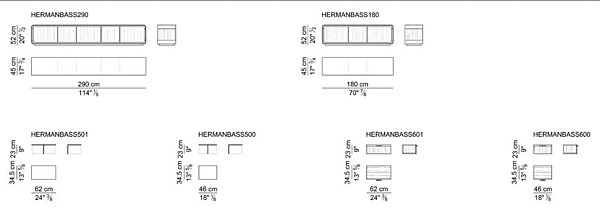 Low wooden TV cabinet with drawers I 4 Mariani Herman factory i 4 Mariani from Italy. Foto №5