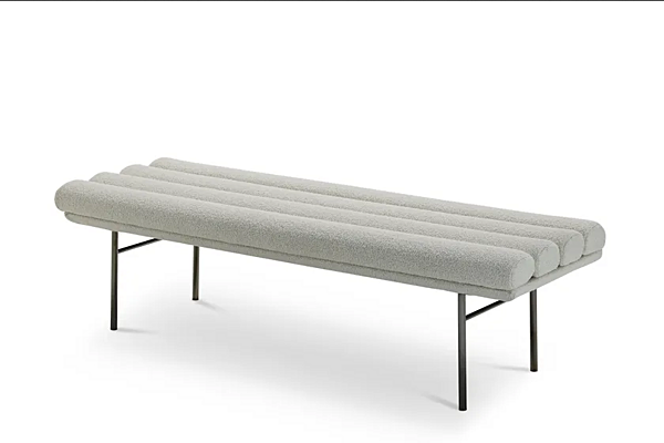 Fabric bench seating with upholstered back Pan Flute Saba factory SABA from Italy. Foto №2