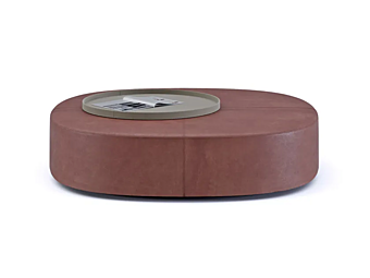 Square Leather Pouf Paolo Castelli AMA Collection factory Paolo Castelli from Italy