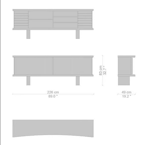 MDF sideboard with sliding doors CASSINA Riflesso factory CASSINA from Italy. Foto №6