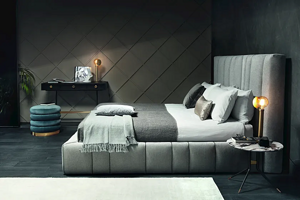 Fabric bed with upholstered headboard VIBIEFFE Italo 5050 factory VIBIEFFE from Italy. Foto №4