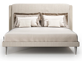 Double bed with upholstered headboard in cocoon fabric CPRN HOMOOD C303, C304, C305