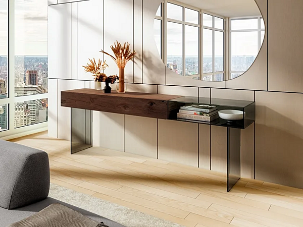 Glass console table LAGO 36E8 Glass 1364 factory LAGO from Italy. Foto №1