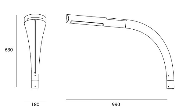 LED street lamp aluminum Indicta Artemide T084810, T084800 factory Artemide from Italy. Foto №8