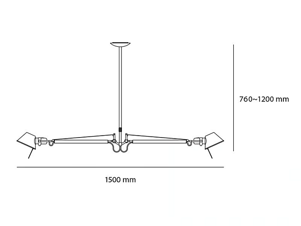 Swivel Aluminium Pendant Lamp Artemide Tolomeo Due Bracci A036400 factory Artemide from Italy. Foto №3