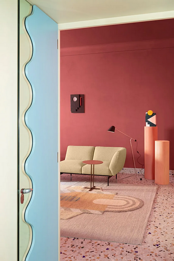 Sectional fabric sofa with soft back Saba Rendez Vous factory SABA from Italy. Foto №8