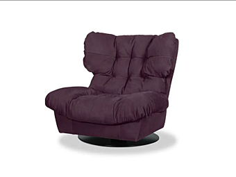 Swivel armchair with upholstered back BAXTER Milano factory BAXTER from Italy