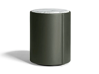 Round leather bedside table POLTRONA FRAU Stock N Roll factory POLTRONA FRAU from Italy