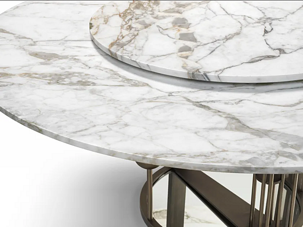 Round marble table with brass base GHIDINI1961 Merlino factory GHIDINI1961 from Italy. Foto №4