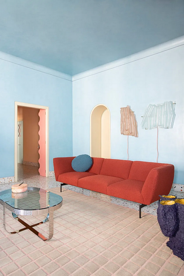 Sectional fabric sofa with soft back Saba Rendez Vous factory SABA from Italy. Foto №17