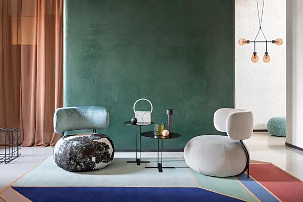 Fabric armchair Baby Geo Saba factory SABA from Italy. Foto №7