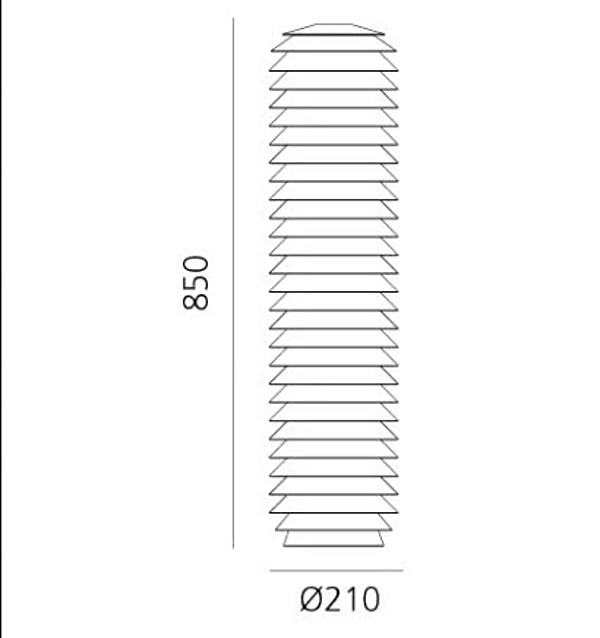 Aluminium Bollard Light Slicing Artemide T250110 factory Artemide from Italy. Foto №8