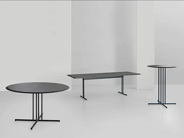 Rectangular ash and metal table Potocco Graphic 955 TR 955/TR factory POTOCCO from Italy. Foto №3