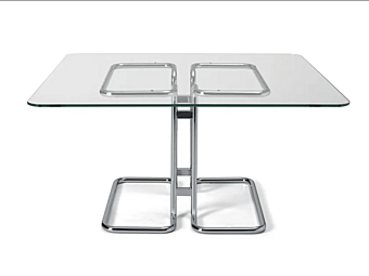 Square glass and steel table Tucroma i 4 Mariani