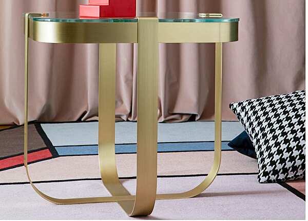 Round glass coffee table with iron base Saba Ring factory SABA from Italy. Foto №5