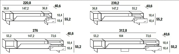 Glass TV cabinet 36E8 LAGO collection 1408 factory LAGO from Italy. Foto №4