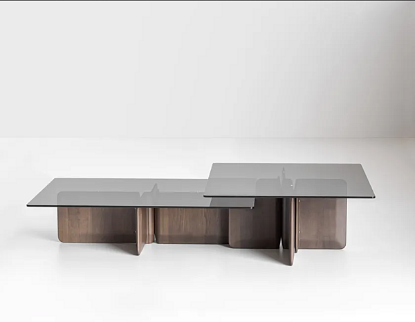 Coffee table made of wood and glass Potocco Shape 954 954/TBR1, 954/TBR2 factory POTOCCO from Italy. Foto №4