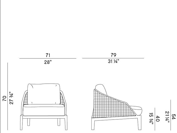 Armchair with armrests upholstered in fabric Potocco Grace 834 PB 834/PB factory POTOCCO from Italy. Foto №4