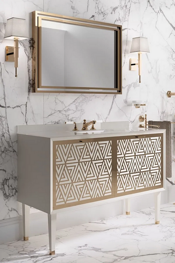 Floor standing wooden vanity unit with doors Park Avenue Cora 2A PKRCORA2AANT factory Park Avenue from Italy. Foto №11
