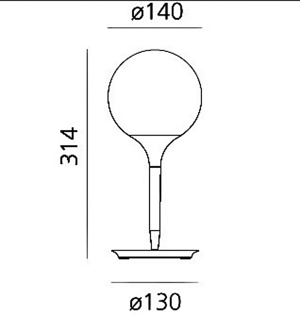 Blown Glass Table Lamp Artemide Castore factory Artemide from Italy. Foto №5