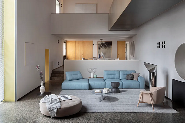 Sectional fabric sofa My Taos Saba factory SABA from Italy. Foto №8